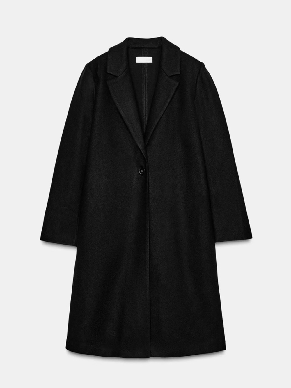 Black Single-Button Women’s Soft Coat